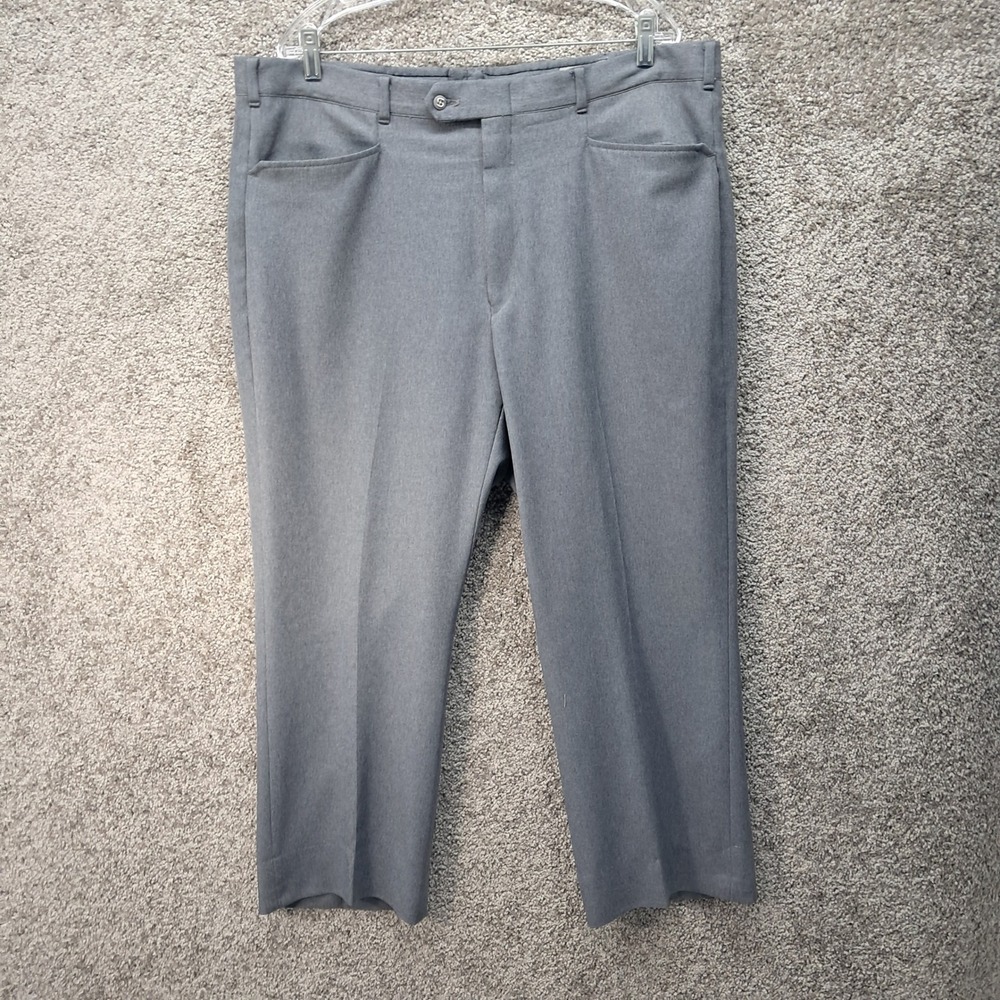 Sansabelt Mens Gray Dress Slacks Hidden Elastic Waist Trousers 40x27